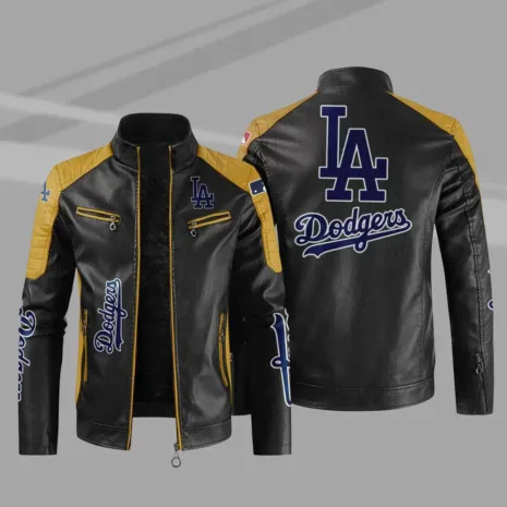Black-Yellow-MLB-Los-Angeles-Dodgers-Leather-Jacket.webp