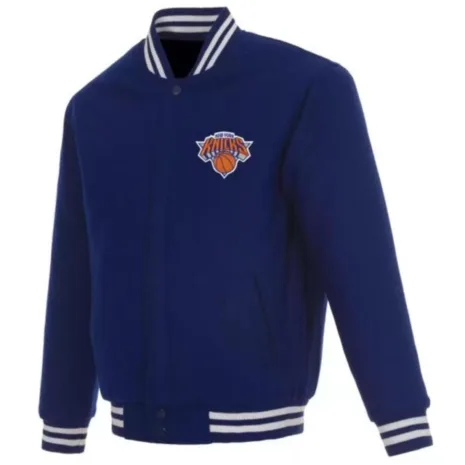 Blue NBA Jeff Hamilton New York Knicks Varsity Jacket