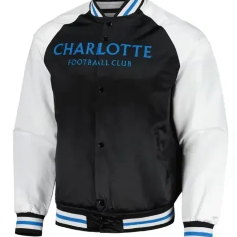 Charlotte FC Black and White Satin Jacket
