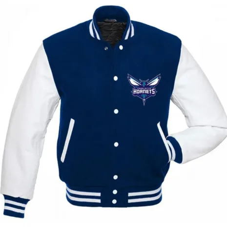 Charlotte-Hornets-NBA-Varsity-Blue-and-White-Jacket.webp