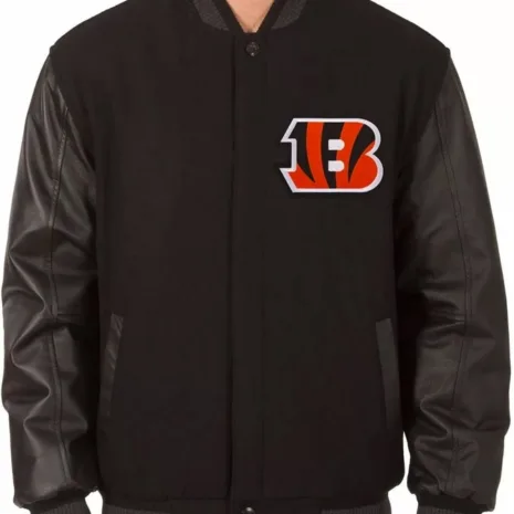 Cincinnati Bengals Black Letterman Jacket