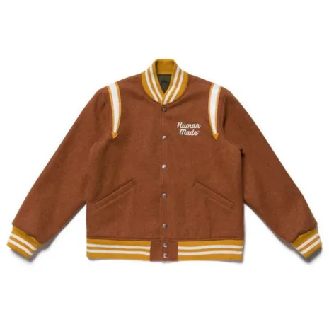 Human-Made-Duck-Varsity-Brown-Jacket.webp
