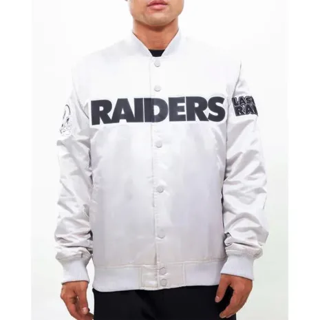 Las-Vegas-Raiders-Big-Logo-Satin-Silver-Jacket.webp