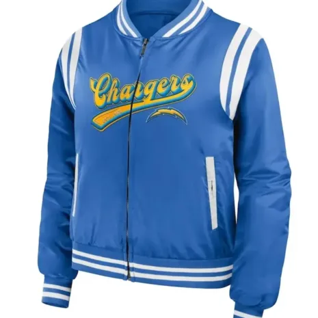 Los Angeles Chargers Powder Blue Bomber Full-Zip Jacket