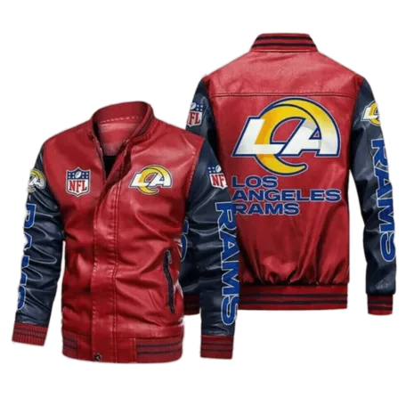 Los-Angeles-Rams-Red-Navy-Bomber-Leather-Jacket.webp