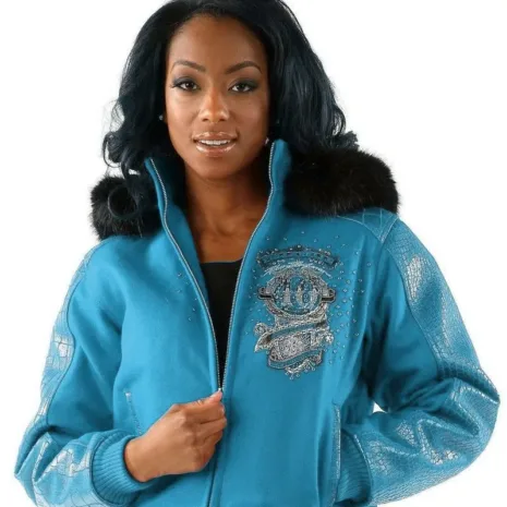 Pelle-Pelle-Womens-40th-Anniversary-Turquoise-Fur-Hooded-Jacket-1.jpg