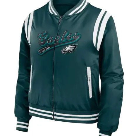 Philadelphia Eagles Green Bomber Full-Zip Jacket