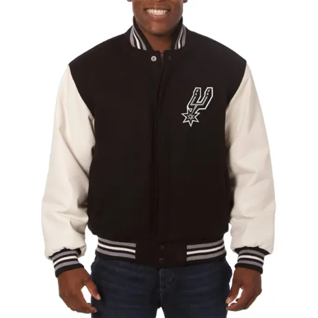 San-Antonio-Spurs-Black-and-White-Varsity-Jacket.webp