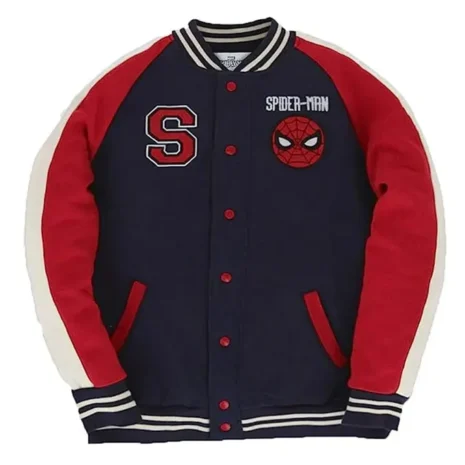 Spiderman Navy and Red Letterman Jacket (1)