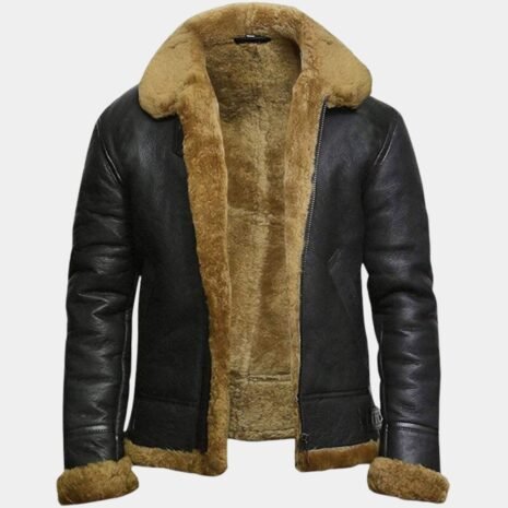 kraven the hunter shearling bomber jacket